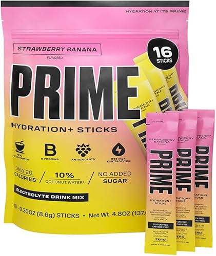 PRIME-16 barritas de hidratación en polvo, una porción, electrolitos en polvo, consumo sobre la marcha, BCAA, vitaminas B, antioxidantes, bajo en