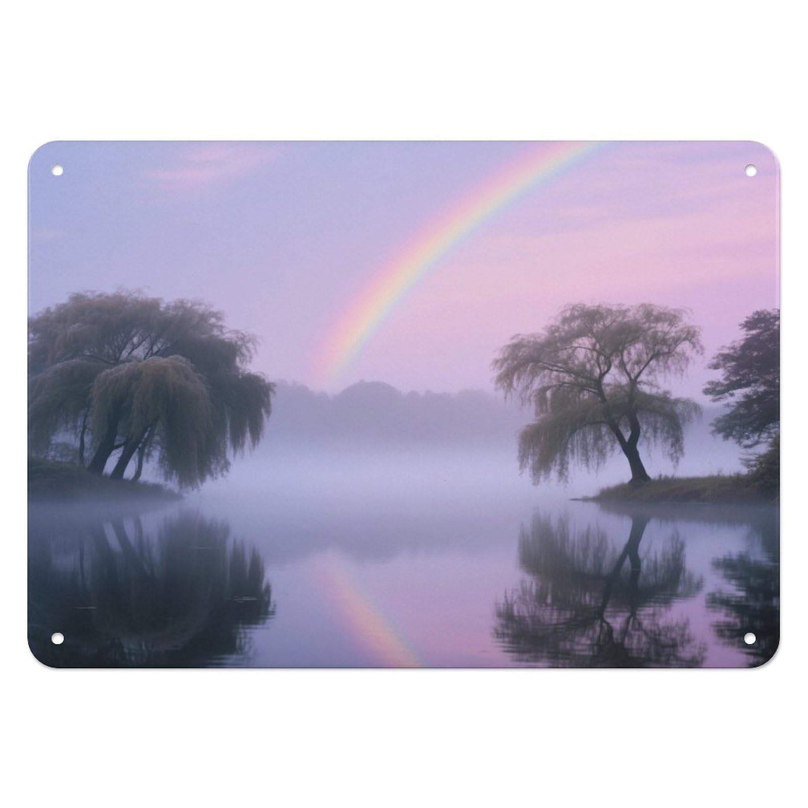 Fodpand Style Willow Forest Rainbow Retro Vintage Metal Tin Sign,Wall Art Decor Garden Plaque Poster For Bedrooms Yard Bars Pubs Patios Porches 7.9X5.5 Inch