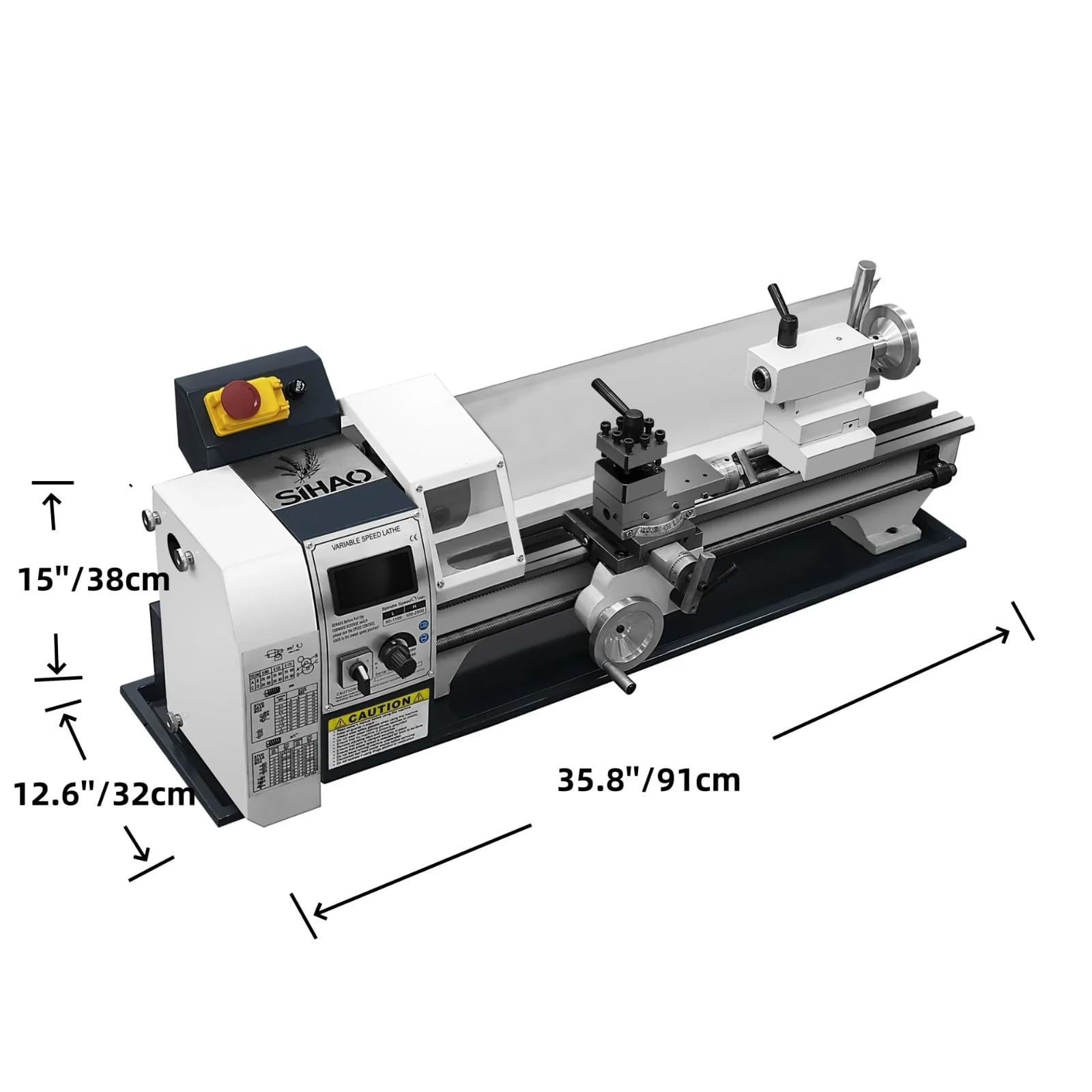 Tour à Métaux d'Établi 220x500mm Alimentation Automatique 2500 tr/min 1500 W Moteur Sans Balais, avec Accessoires, Tour à Métaux pour Usinage Traitement Pièces de Précision