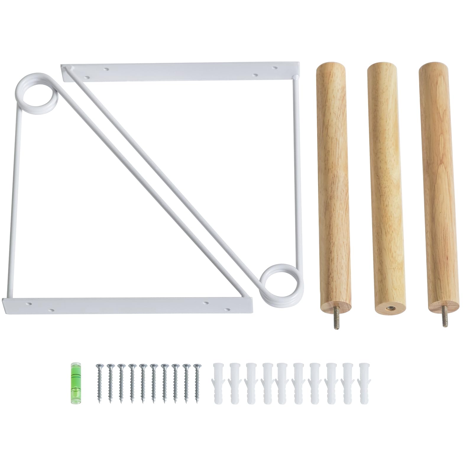 IBUYKE Appendiabiti da parete per armadio, barra per vestiti a muro in legno, mobile per corridoio in stile industriale, moderna barra per armadio, appendiabiti per ingresso, parete, porta, bagno