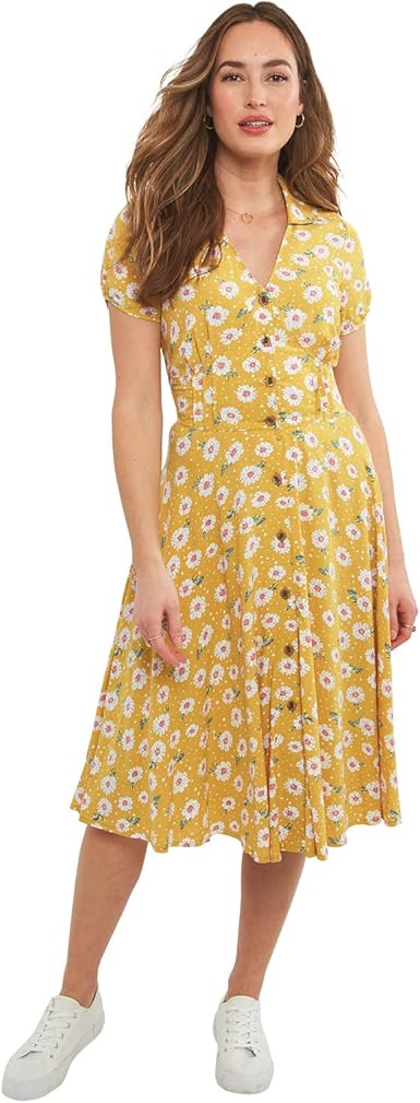 Joe Browns Women's Light Floral V Neck Dress Casual