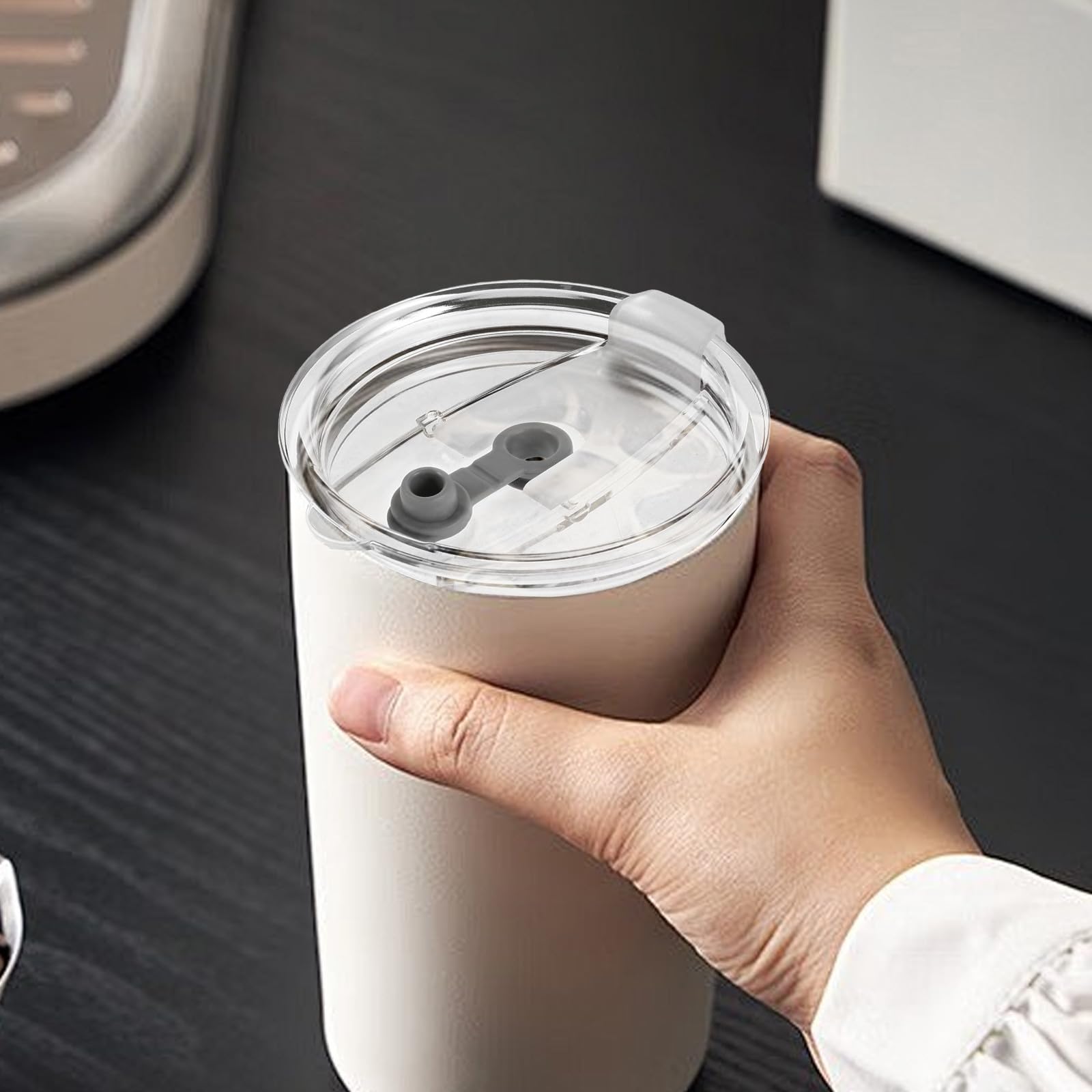 DOITOOL 10 Ersatzdeckel für Trinkgläser: 20 oz und 30 oz, transparente Abdeckungen, auslaufsicher und dicht – spritzwassergeschützter, mit Strohhalm versiegelter Ersatzdeckel