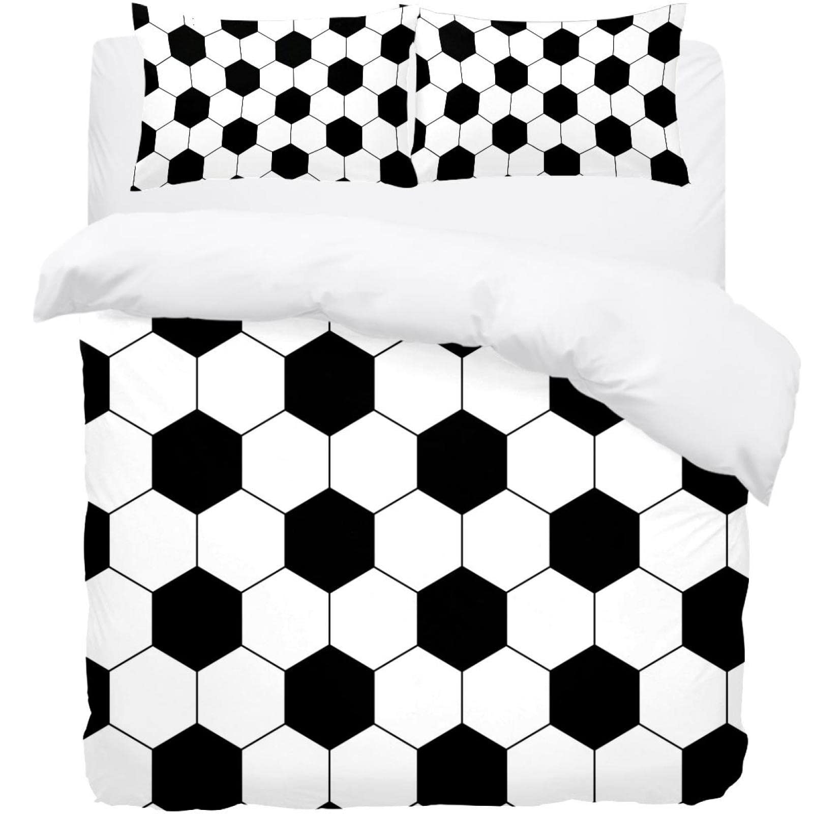Parure de lit simple football 3 pièces avec sa housse de couette douce et 2 taies d oreiller