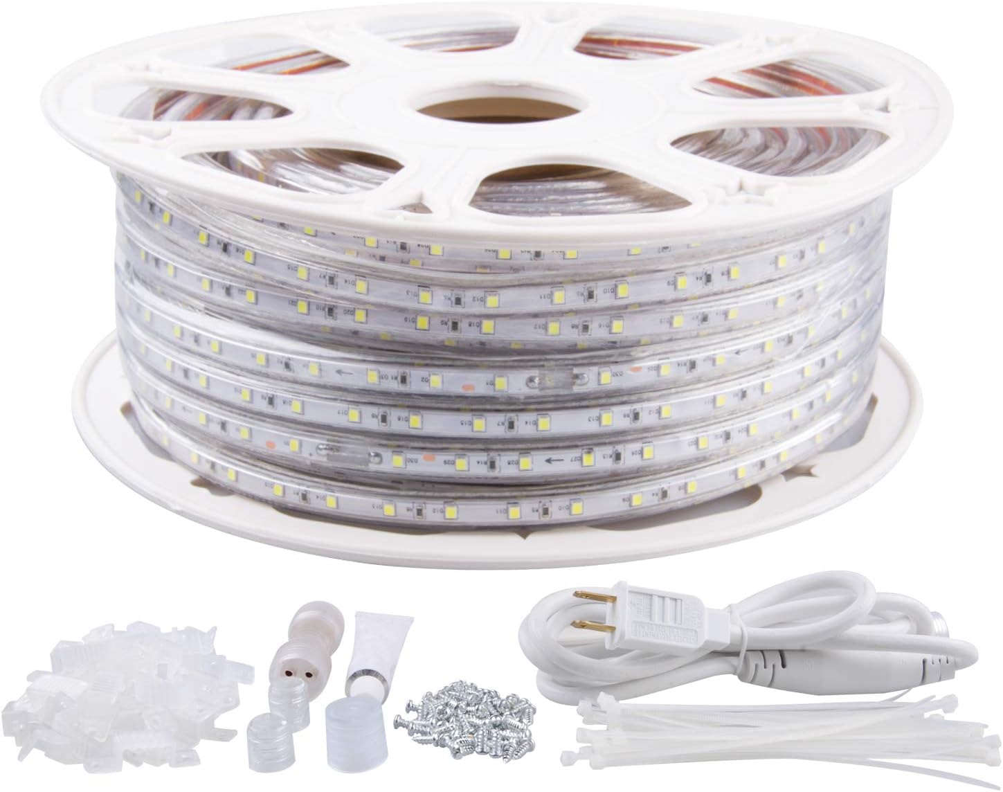 Best Deal Cheap 🛒 JUNWEN LED Strip Lights Outdoor Indoor,Rope Lights,Tape Lights,Daylight White 2100LEDS 114FT/35M,Waterproof,Xmas Decorative,Plugin 110V, String Lighting for Garden Patio Yard Deck Garage Fence Pool 🔥 Crazy Deals JUNWEN LED Strip Lights Outdoor Indoor,Rope Lights,Tape Lights,Daylight White 2100LEDS 114FT/35M,Waterproof,Xmas Decorative,Plugin 110V, String Lighting for Garden Patio Yard Deck Garage Fence Pool