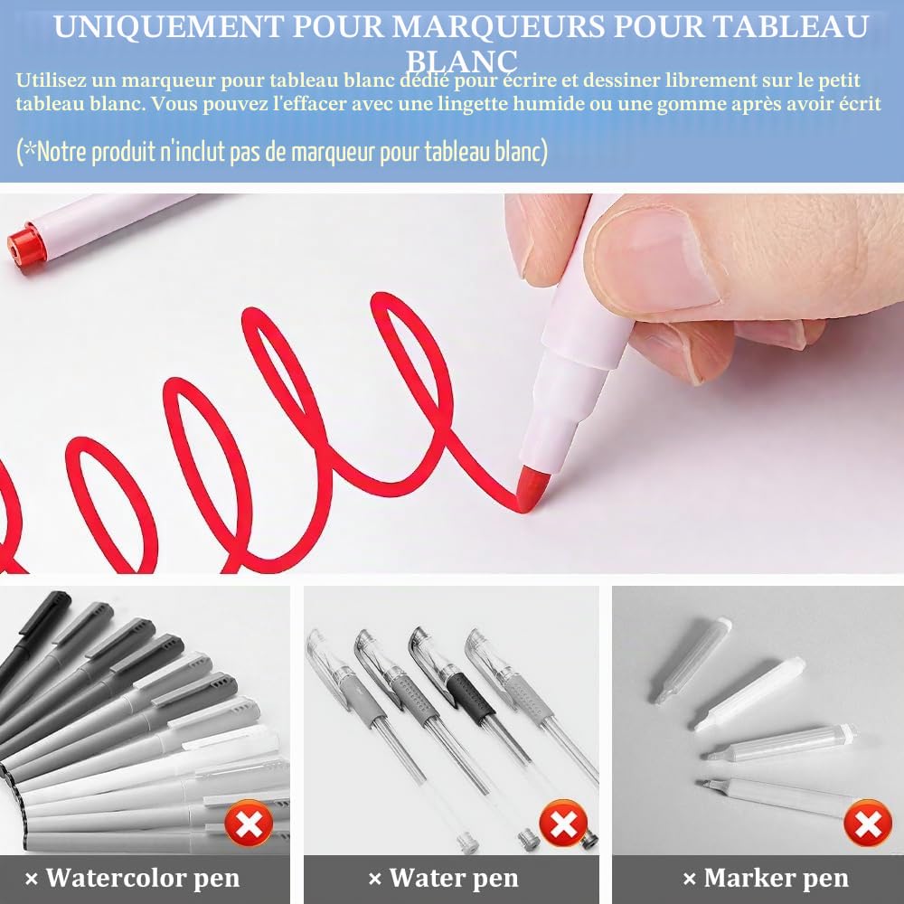 30 Pièces Panneau de Notation Tableau Blanc Effaçable à Sec 23 * 13cm Petit Tableau Blanc de Vote Double Face pour Étudiants, Enseignement, Bureau, Réunions