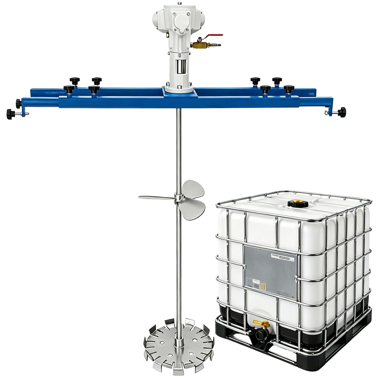 Agitador neumático IBC, Mezclador neumático para Tanque de 265 galones,Mezclador de Soporte para Pintura para soluciones de viscosidad Media y Alta B-3Cylinder
