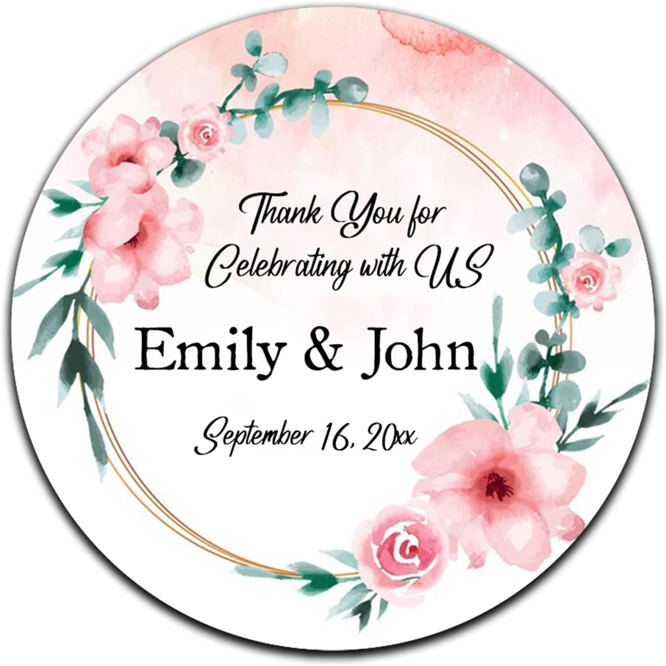 48pcs Personalized Wedding Stickers, Thank You for Coming Stickers, Thank You for Celebrating with Us Sticker, Wedding Stickers for Envelopes, Wedding Favors (48 Pieces)