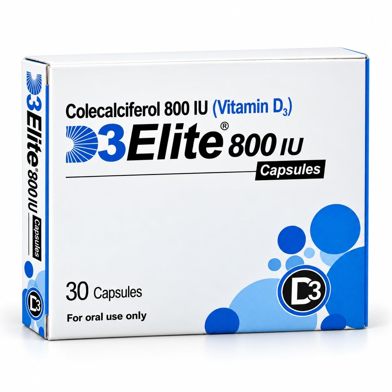 Vitamin D3 800 IU- Easy to Swallow Pure Vitamin D Softgel Capsules - High Potency, Vitamin D3 Supplements Helps Boost Health and Immune System. (800 IU Capsule)