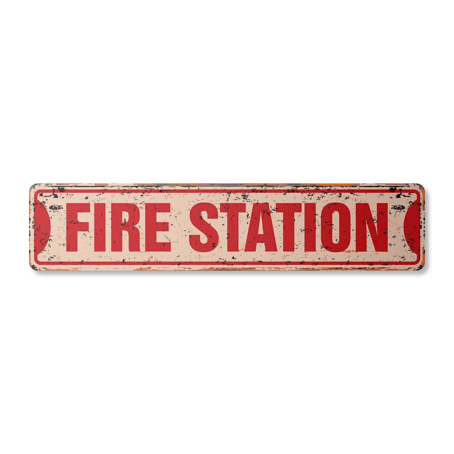 FIRE STATION Vintage Street Sign firefighter house fireman trucks cook