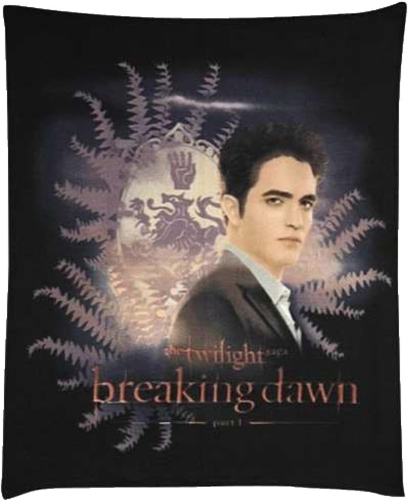 Twilight Breaking Dawn Blanket - Edward With Crest And Ferns - 50'' x 60''