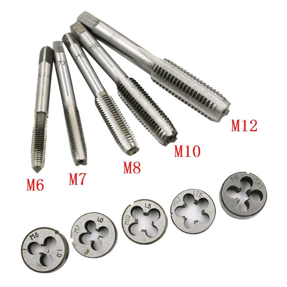 Lot de 6 tarauds à vis réglables M6-M12 en forme de T pour filetage de machine