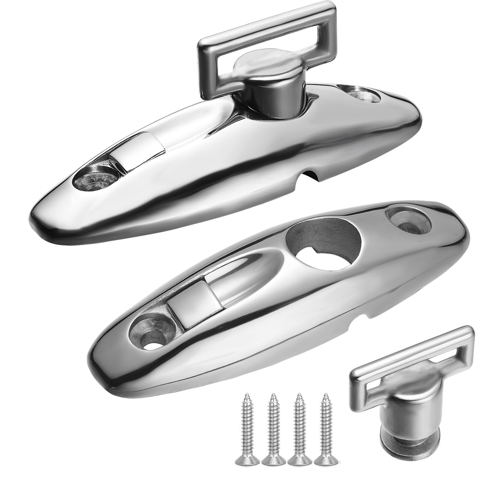 DIALESHU Boat Bimini Top Swivel Deck Hinge for Straps, 360 Degree Swivel Quick Release Boat Fender Hanger 316 Stainless Steel, 3.17-inch Length,