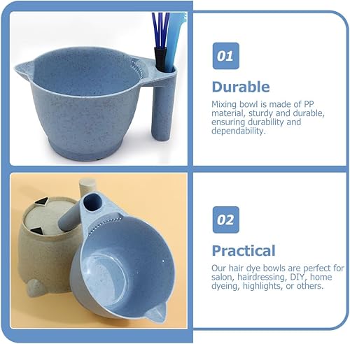 Miniatura 51 de 2 unids Herramientas de tinte para el cabello, cuenco de tinte para el cabello, cuenco de tinte para el cabello, color rubio brillante, en polvo