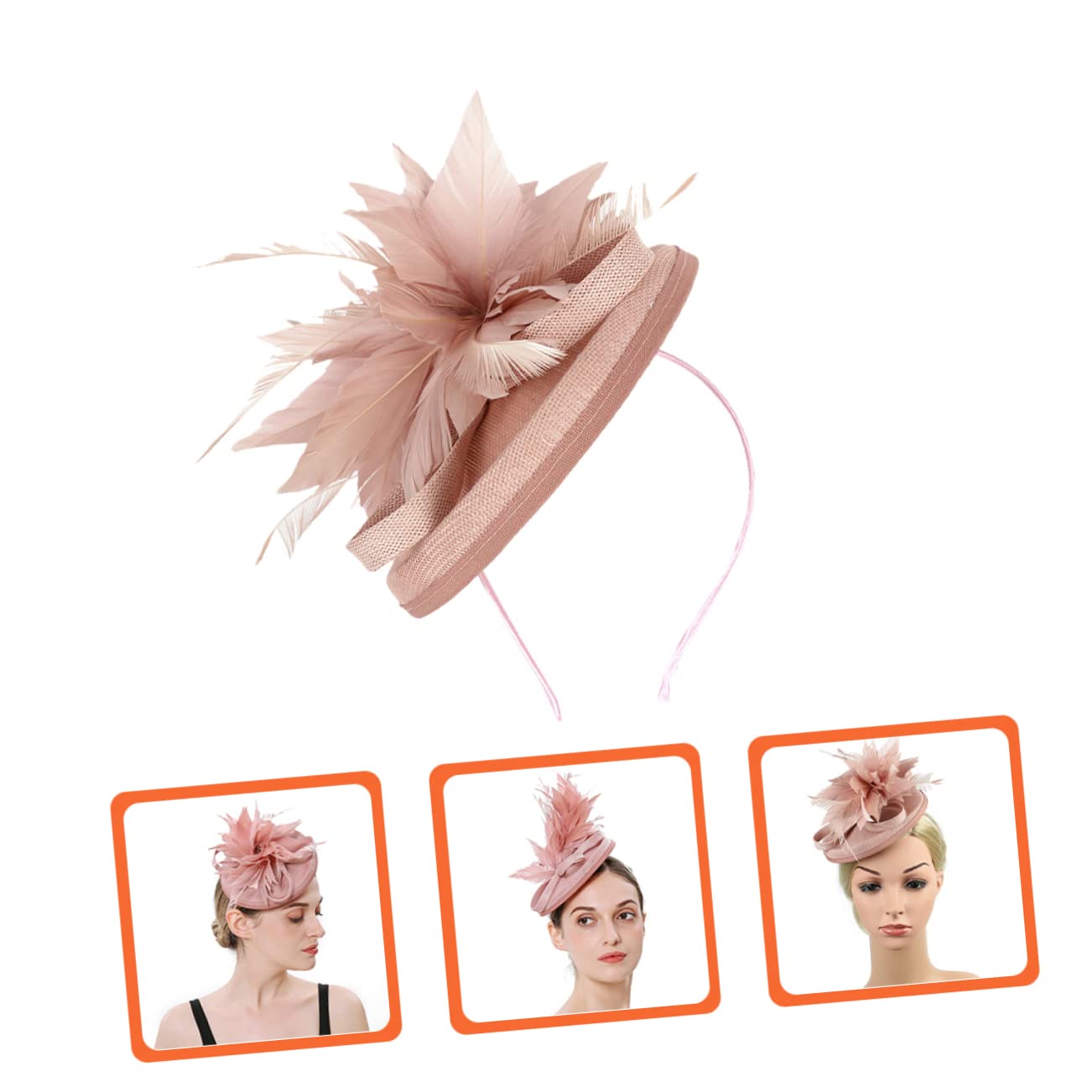 Abaodam 2pezzi Fascinator Elegante per Donne con Fiore di Piume e Rete Cappello da Tea Party Accessorio Versatile per Cerimonie Eventi e Occasioni Speciali