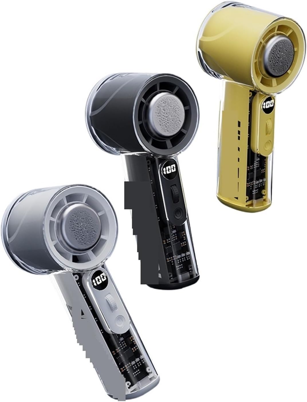 3000mAh Portable Fan With 100 Speed Adjustable With Digital Display Desktop Cold Fan Rechargeable Ice Cooling Personal Fan(Black)