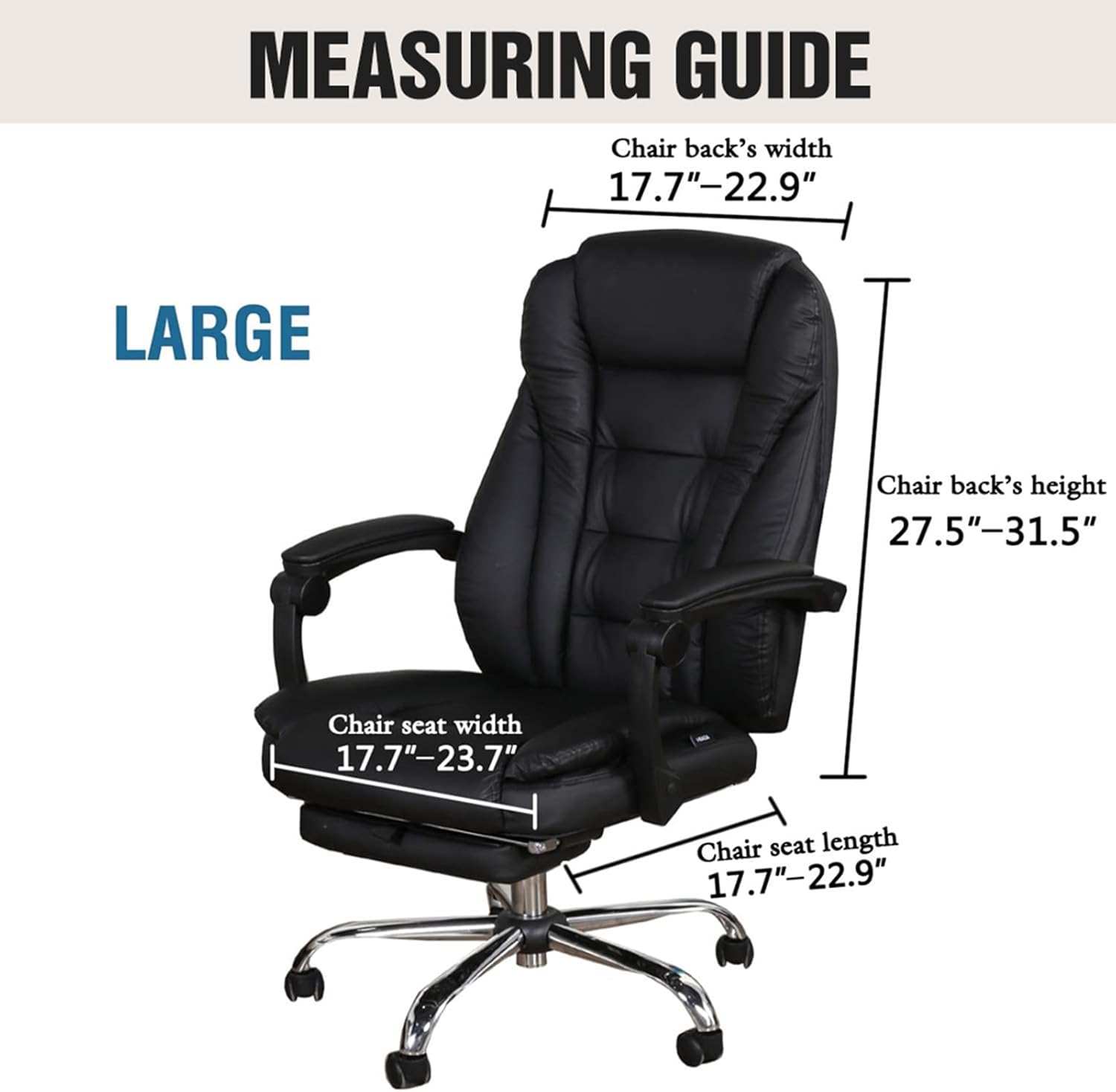 Chair Cover, Stretch Office Chair Cover, Stretchable Gaming Chair Covers, Chair Covers, for Computer Office Chair (Ivory White,Large)