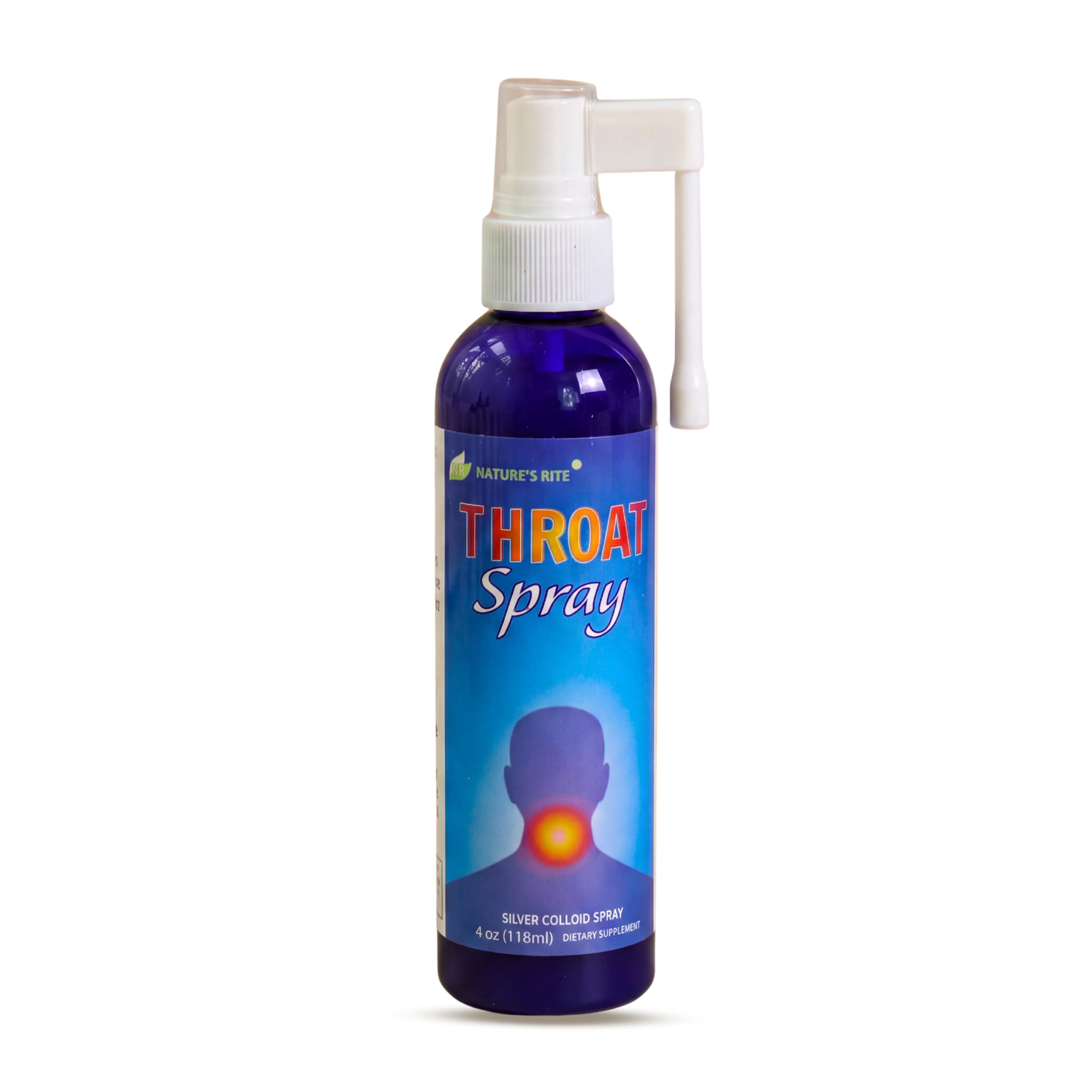 Nature's Rite Colloidal Silver Spray - Throat Spray - Natural Throat Relief with Soothing Formula for Quick Results - 4 oz with Easy-to-Use Mist Nozzle