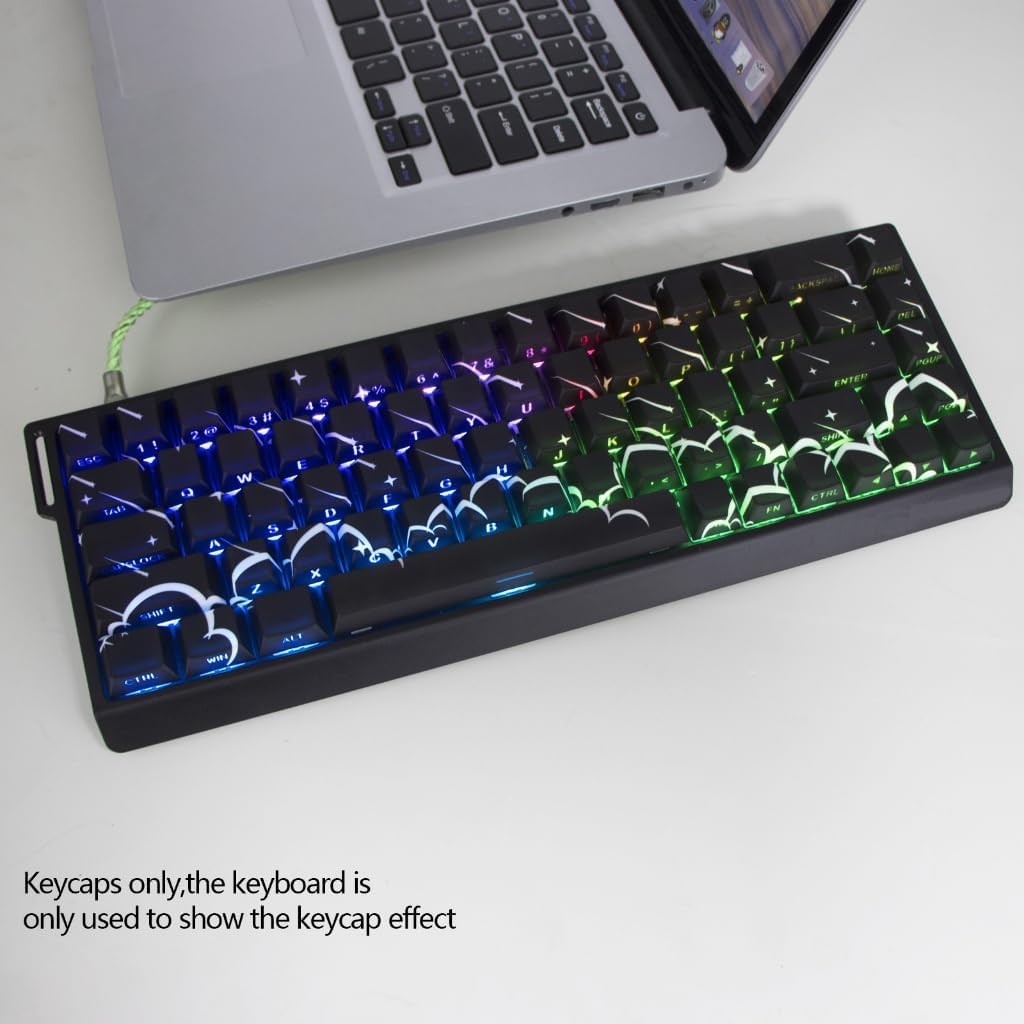 Mechanical Keyboards Keycap Set Illumination Side Printing Star Rain Theme 74 Key Keycaps