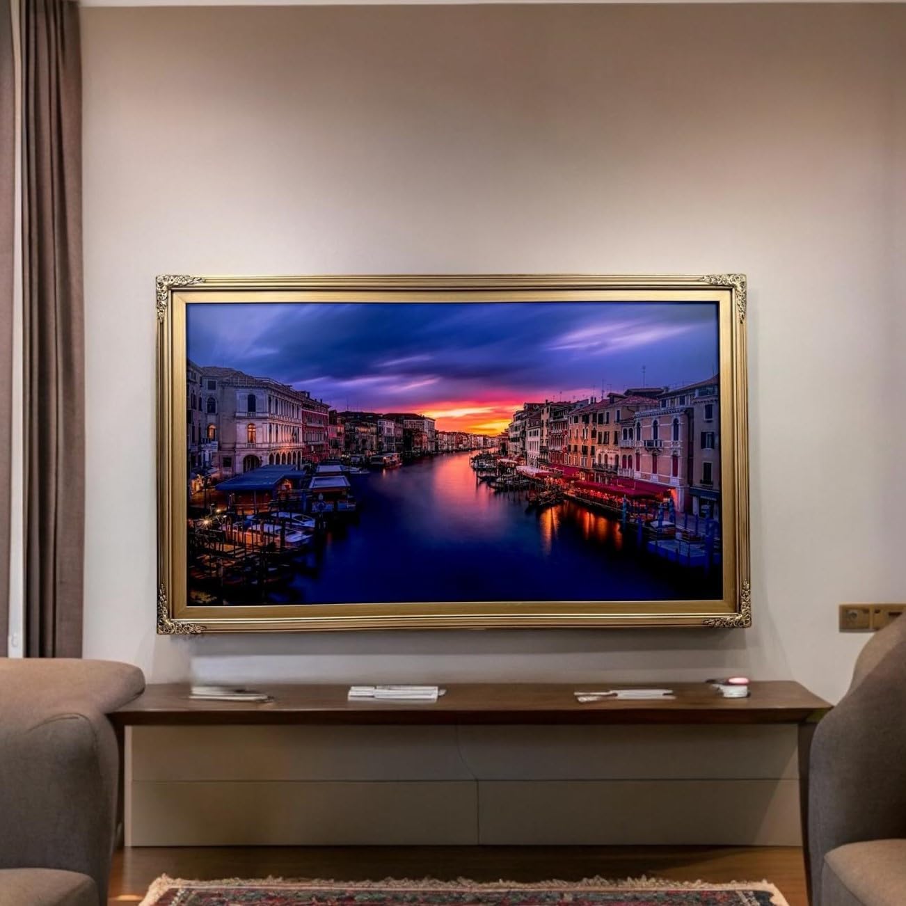 32,43,50,55 Inch Handmade ornate TV frame for Samsung The Frame TV and PRO model. ANTIQUE GOLD FINISH (not for use with other tv models)(43 INCH)
