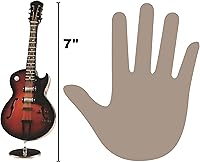 Vista 5 de Réplica en miniatura de instrumentos musicales de guitarra eléctrica marrón con estuche - Tamaño 7 pulgadas.