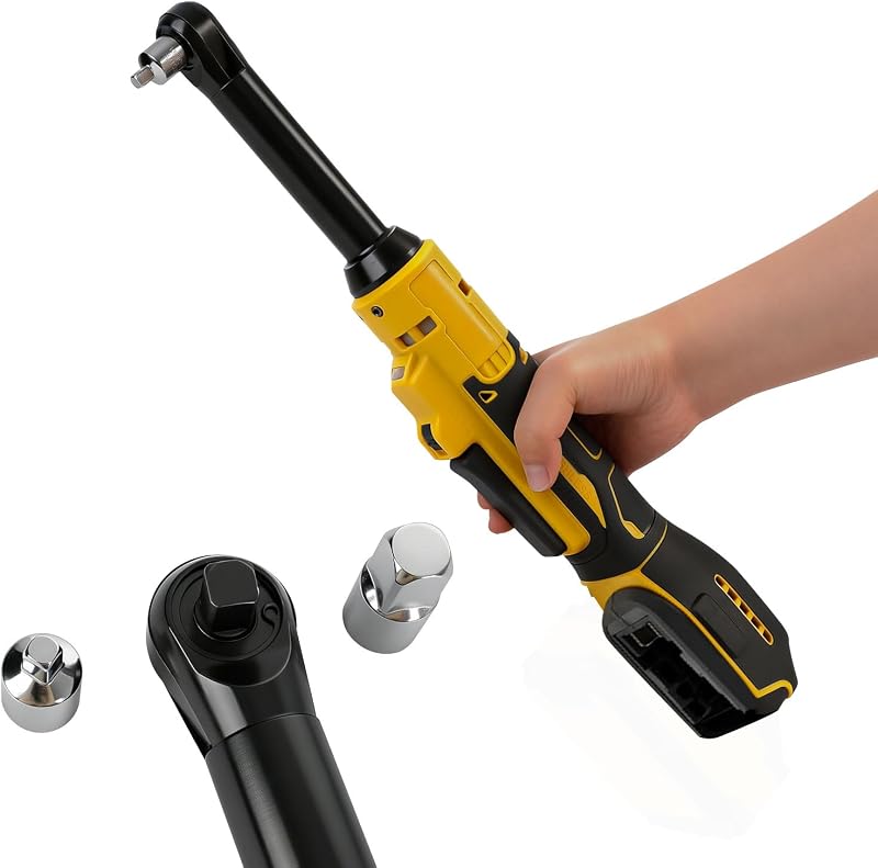 Cheie cu clichet fără perii, cu acumulator, 3/8", mâner de 16 cm, pentru DeWalt 18V 20V, LED, 300 rpm, 80 Nm, fără acumulator