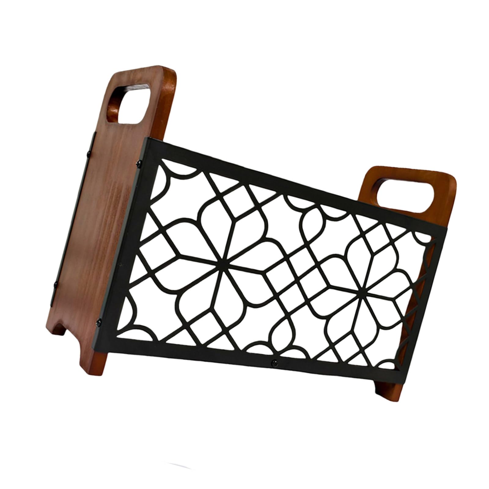 Tsophreniq Wooden Floor Standing Book and Magazine Organiser Elegant Newspaper Basket Space Saving Solution for Home Use Wooden Floor Standing Book and Magazine Organiser