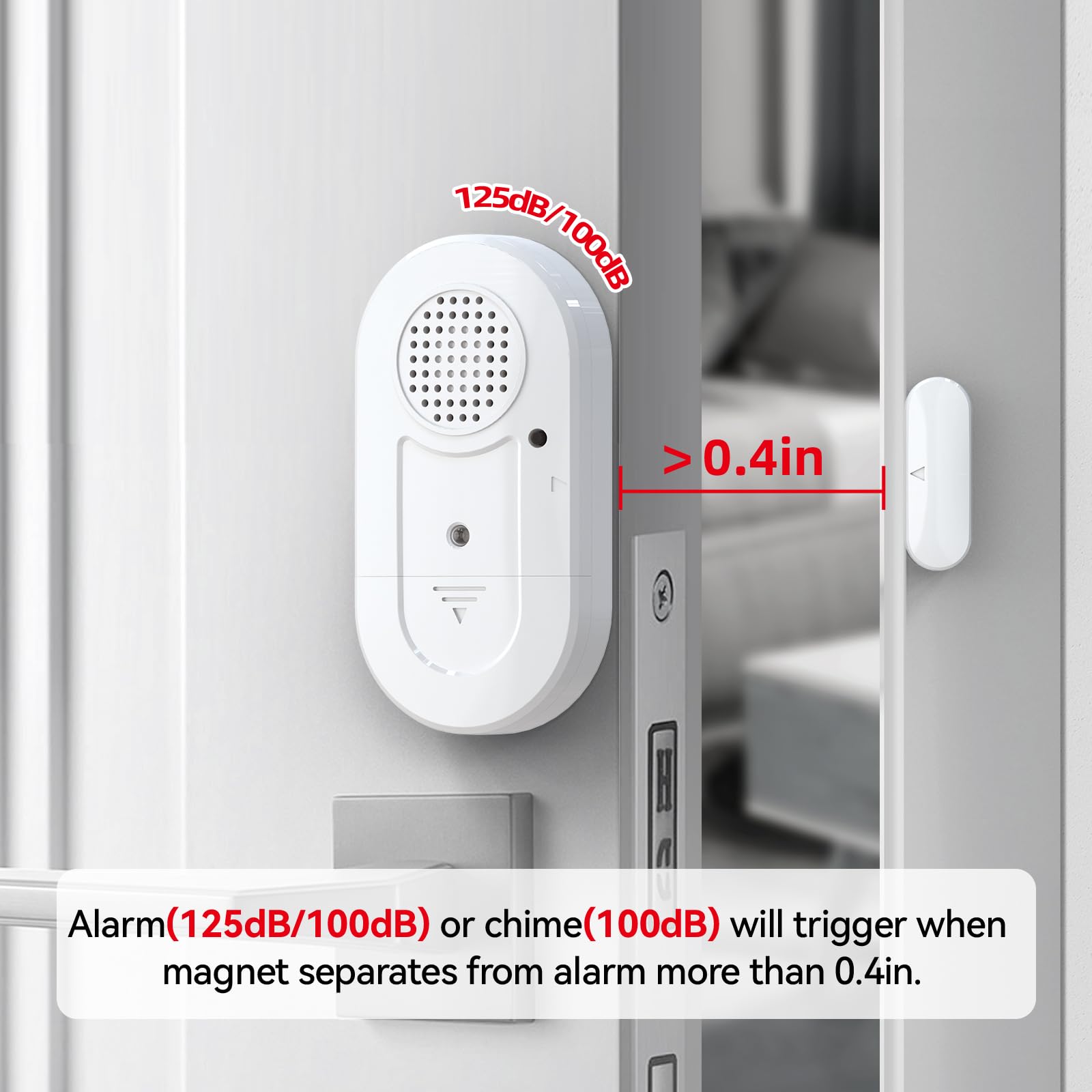 Sanjie Alarmas de puerta cuando se abre, sensores de alarma de puerta y ventana para seguridad de niños, seguridad del hogar, piscina, garaje, demencia, seguridad de viaje, fácil de instalar, control