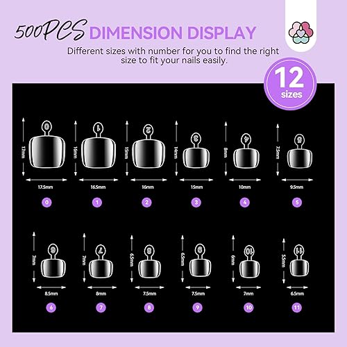 Miniatura 7 de SAVILAND Kit de puntas de uñas y pegamento de gel  Kit de uñas de gel para dedos de los pies, kit de uñas de poliéster a presión con taladro de