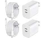iPhone 17 16 15 Charger Fast Charging, 20W USB C Charger Block with 10FT Long USB C Charging Cable Cord for iPhone 17 Pro Max/17 Pro/17/, 16 15 Pro Max/16 15 Pro/16 15,iPad Pro/Air, Android Phone