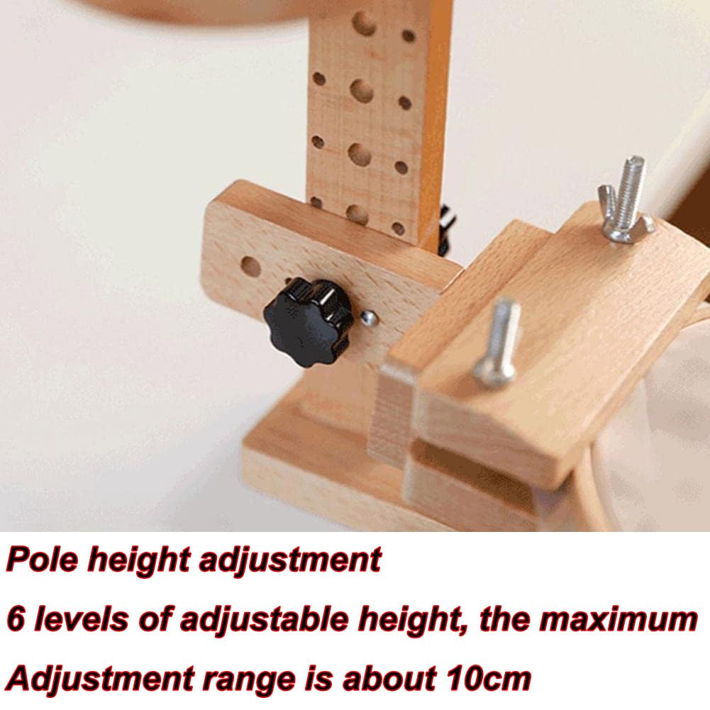 FAXIOAWA Soporte de Madera para Bordado, Soporte Ajustable para Marco de Punto de Cruz, con 4 bandejas giratorias, Clip de Escritorio y Aros de Bordado de 6 Pulgadas para Manualidades y Costura