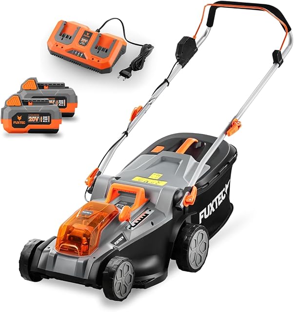 Fuxtec FUXTEC Akku-Rasenmäher 40V (2x 20V) FX-E2RM43SET — 43 cm, 2x 4 Ah + Schnelllader, Mulchfunktion, 40 L — Rasenmäher