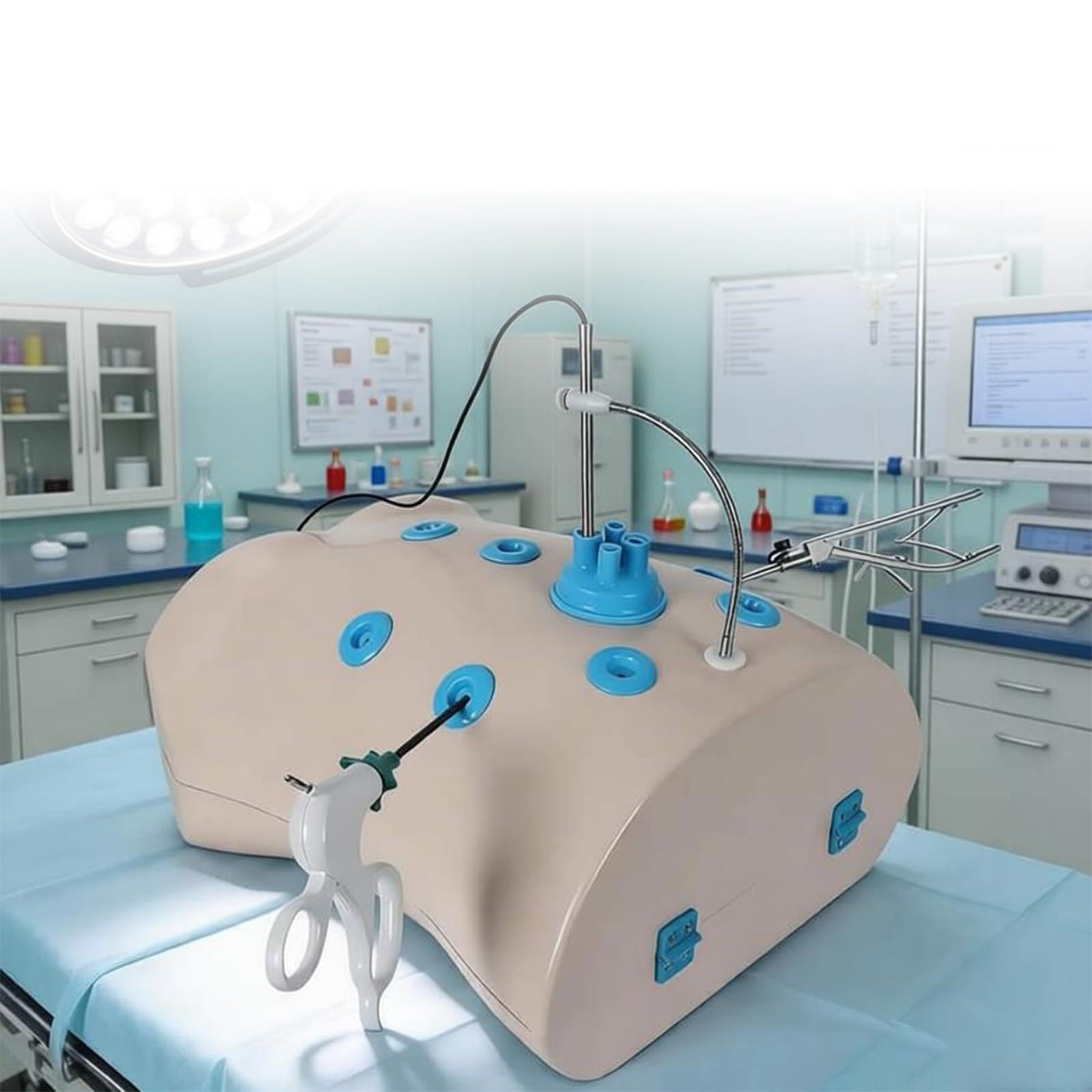 ROGHA Laparoscopic Simulator,with Interchangeable Modules & Bionic Mannequin Phantom,Phones,Computers & Tablets Can Connect,Video Recording