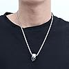 1pc Skull Necklace Titanium Steel Pendant Retro Gothic Design Unique Present for Halloween Special Occasions Lightweight #4