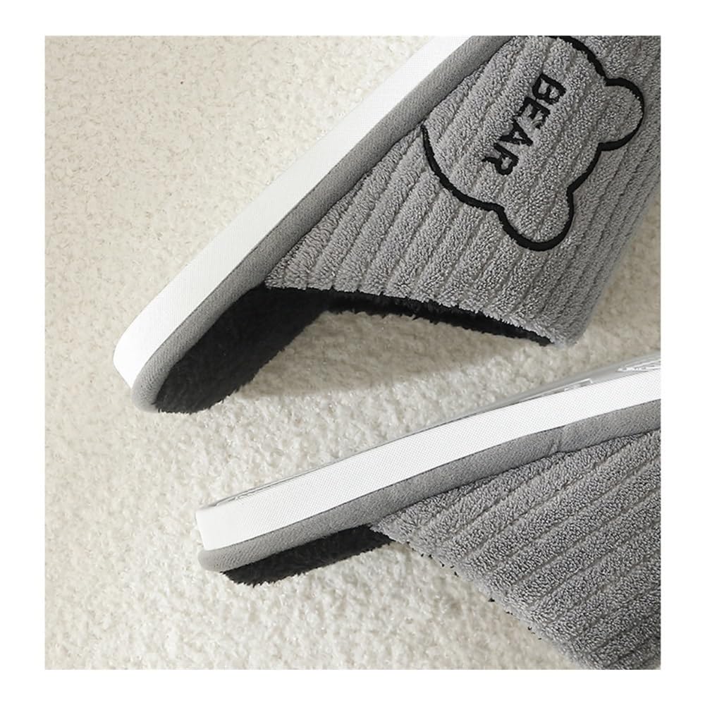 Klapki prysznicowe, Men's Winter Plush Slippers - Warm Cotton Wool Indoor House Shoes