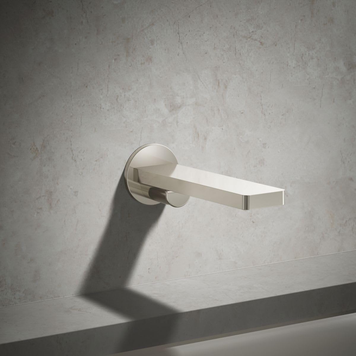 Kohler 73120-SN Composed Wall-Mount Non-Diverter Bath Spout, Vibrant Polished Nickel