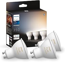 Philips Hue White Ambiance Smart Spotlight 3 Pack LED [GU10 Spotlight] - 350 Lumens (50W equivalent). Works with Alexa, Google Assistant and Apple Homekit