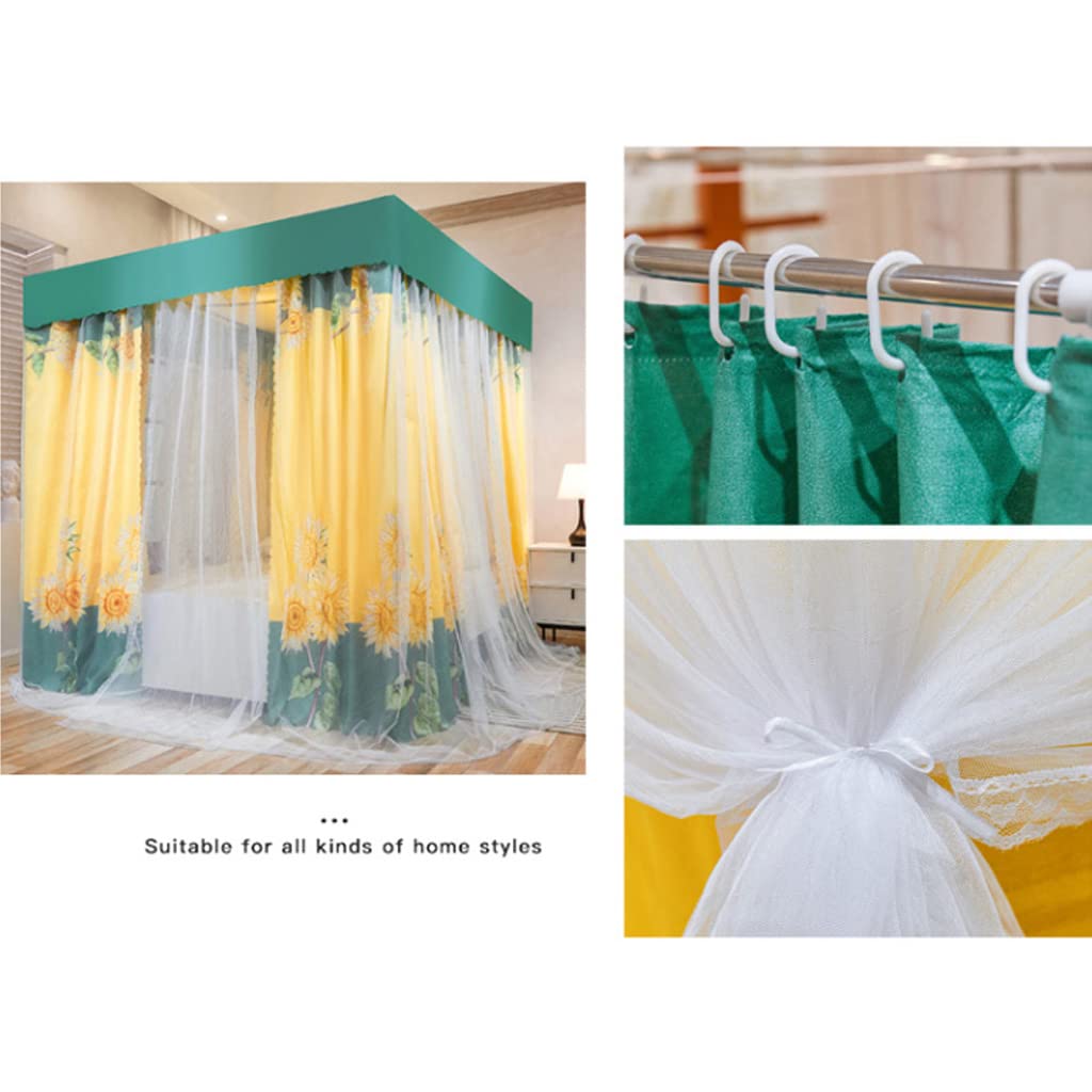 Simpatica Tenda a baldacchino a baldacchino a baldacchino a 4 Angoli per Ragazze e Ragazzi, Camera da Letto per Bambini, Decorazione per Letti Singoli (Giallo-Girasole, e baldacchino, Letti