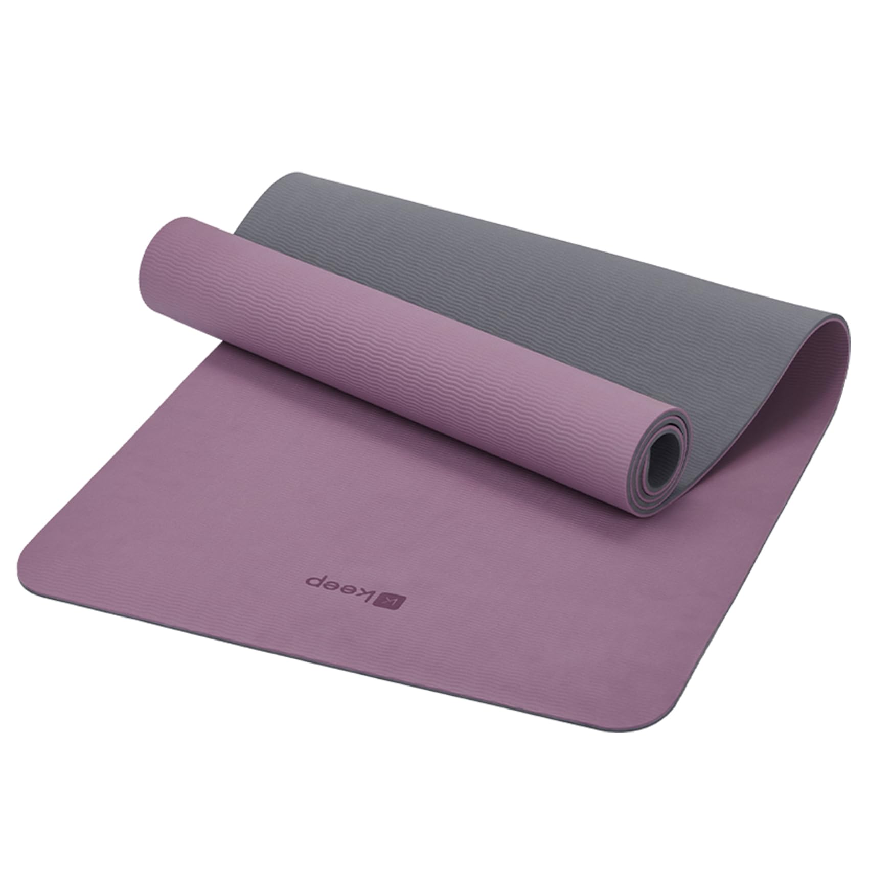 KEEP 7mm Thick Yoga Mat - Eco-Friendly TPE Non Slip Exercise Mat for Women 72x24 Double-Color Workout Mat