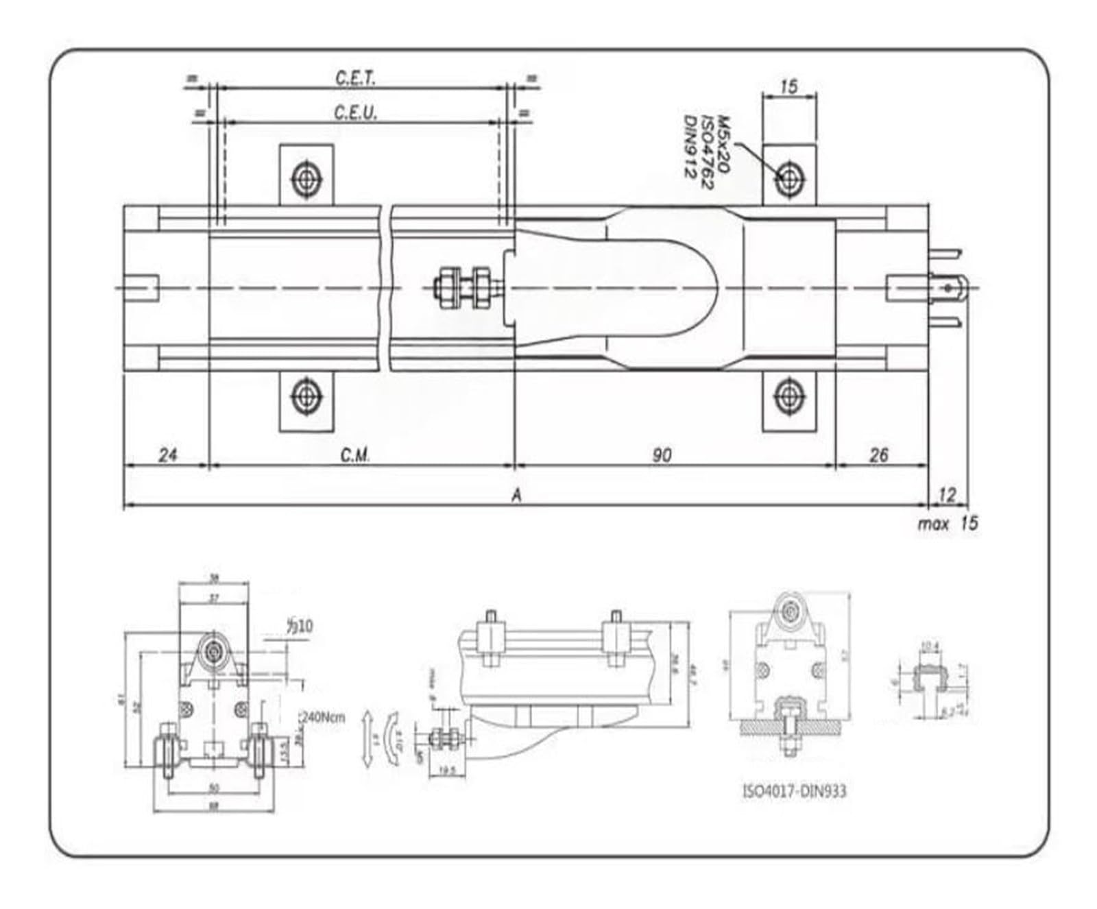 Sensore di spostamento lineare cursore PK-M-1750-XL0327