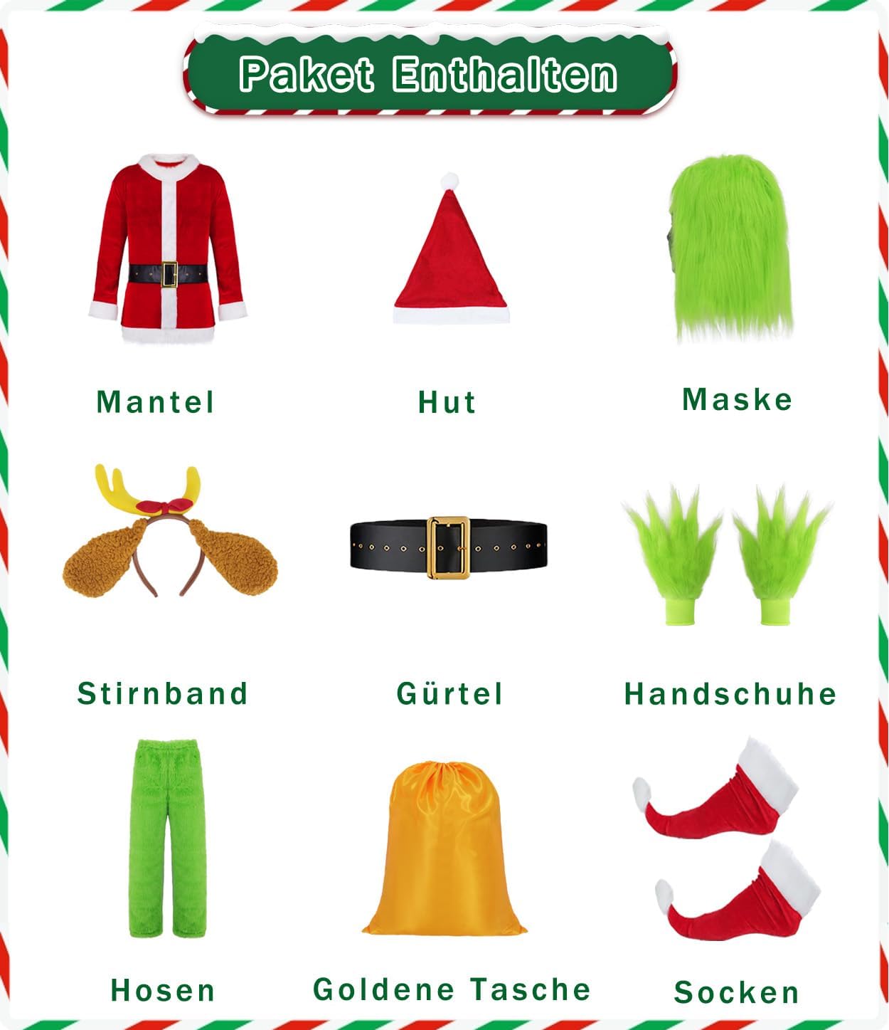 Detaljan prikaz Grinch maske