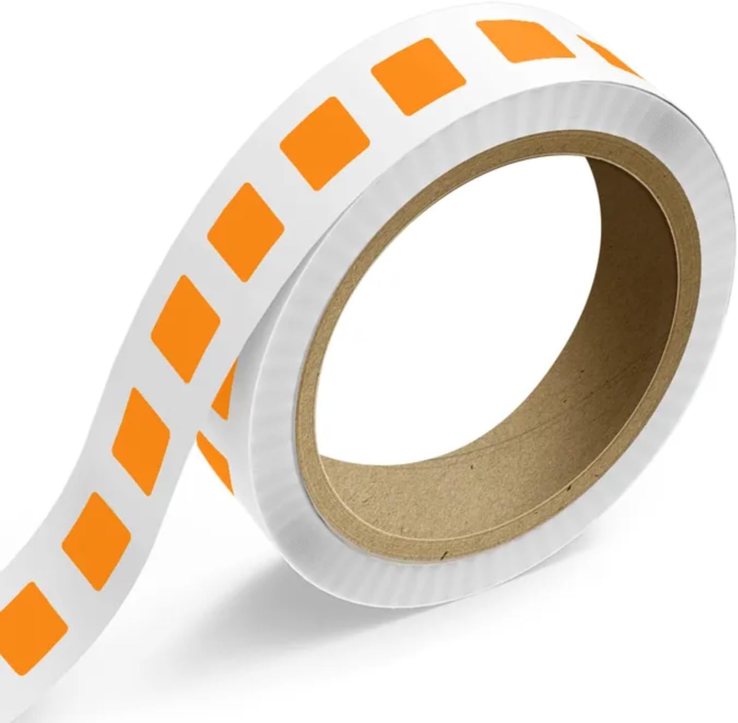 LabelsNstickers Custom Printed Standard Label Rolls - Square - 1 x 1 - Neon Orange - 125 Labels/Roll