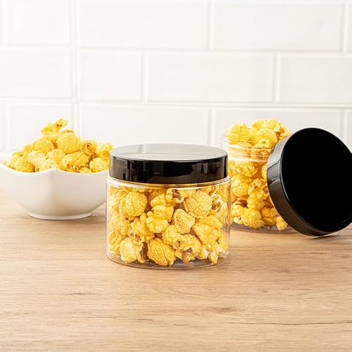 Miniatura 3 de Restaurantware RW Base Tarros de caramelo de 16 onzas, recipientes de almacenamiento de cocina duraderos, redondos, sello hermético, tarros de