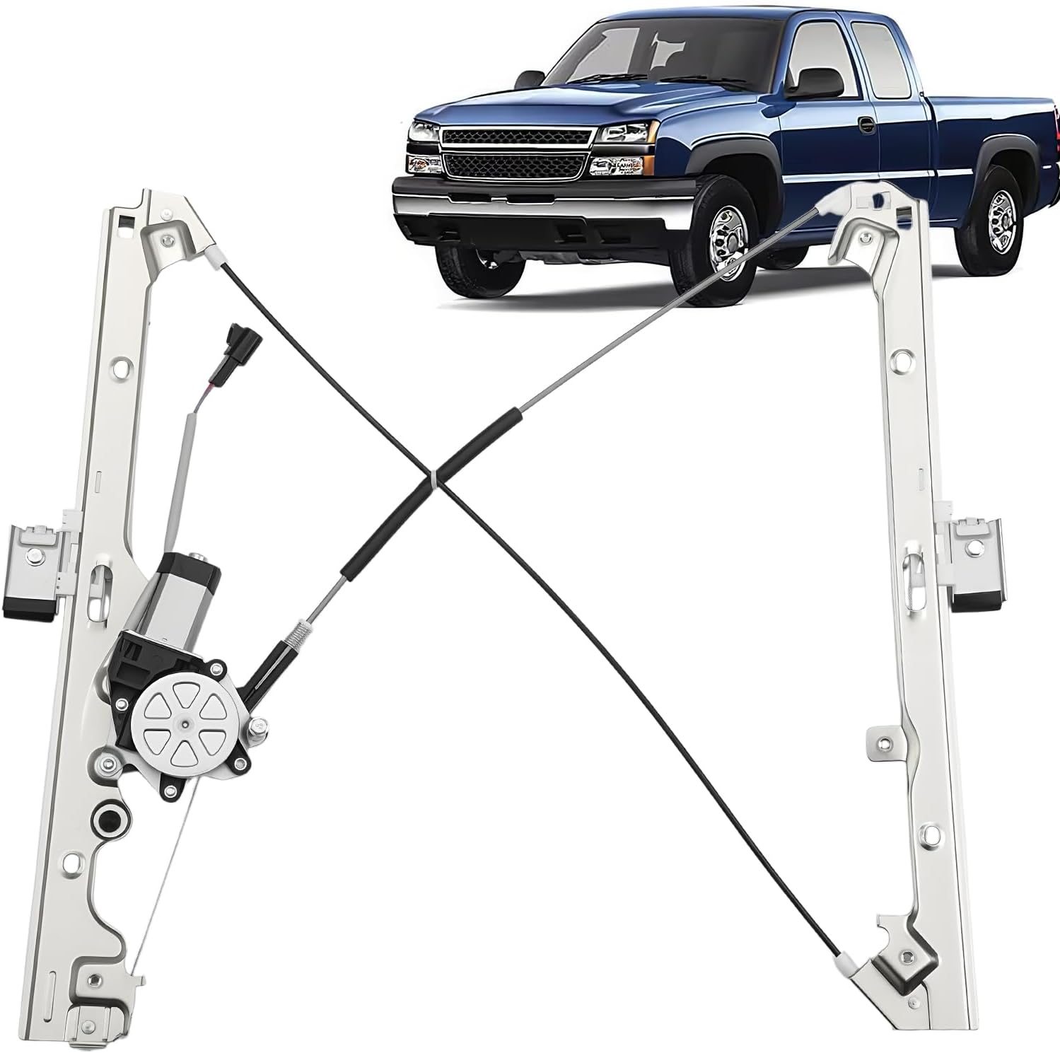 741-644 Front Left Driver Side Power Window Regulator with Motor Compatible with Chevy Silverado Tahoe Suburban Avalanche 1500 2500 3500 Compatible with Cadillac Escalade 2002-2006 Front Left 741644