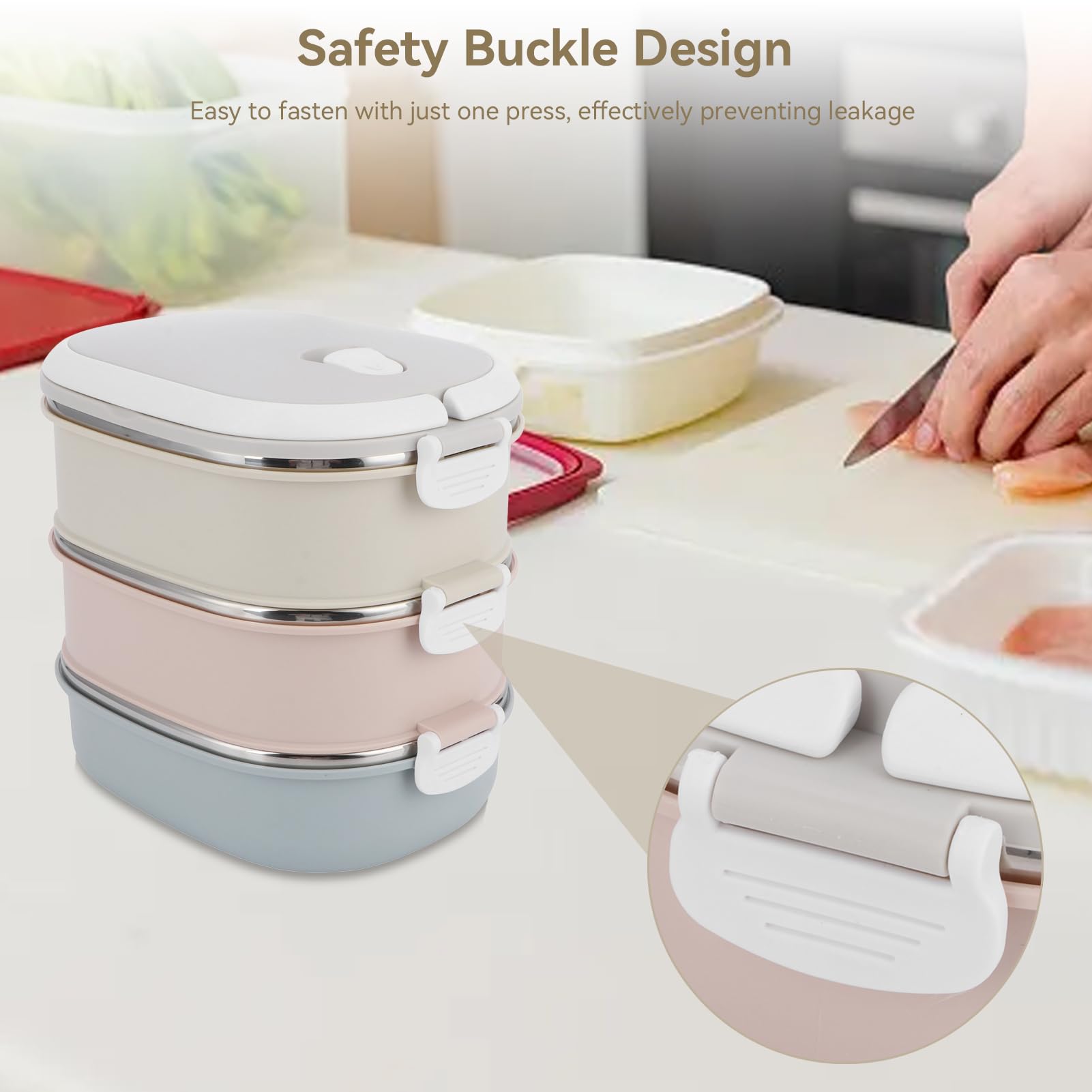 Lot De 4 Boîtes à Collations En Acier Inoxydable à Double