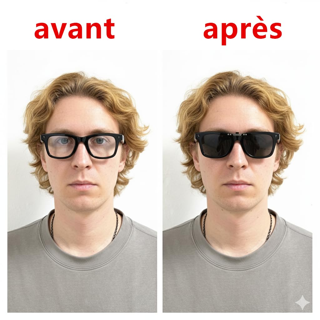 Lentilles polarisées à clip compatibles avec Ray-Ban Meta Wayfarer 50-22 (lot de 2)