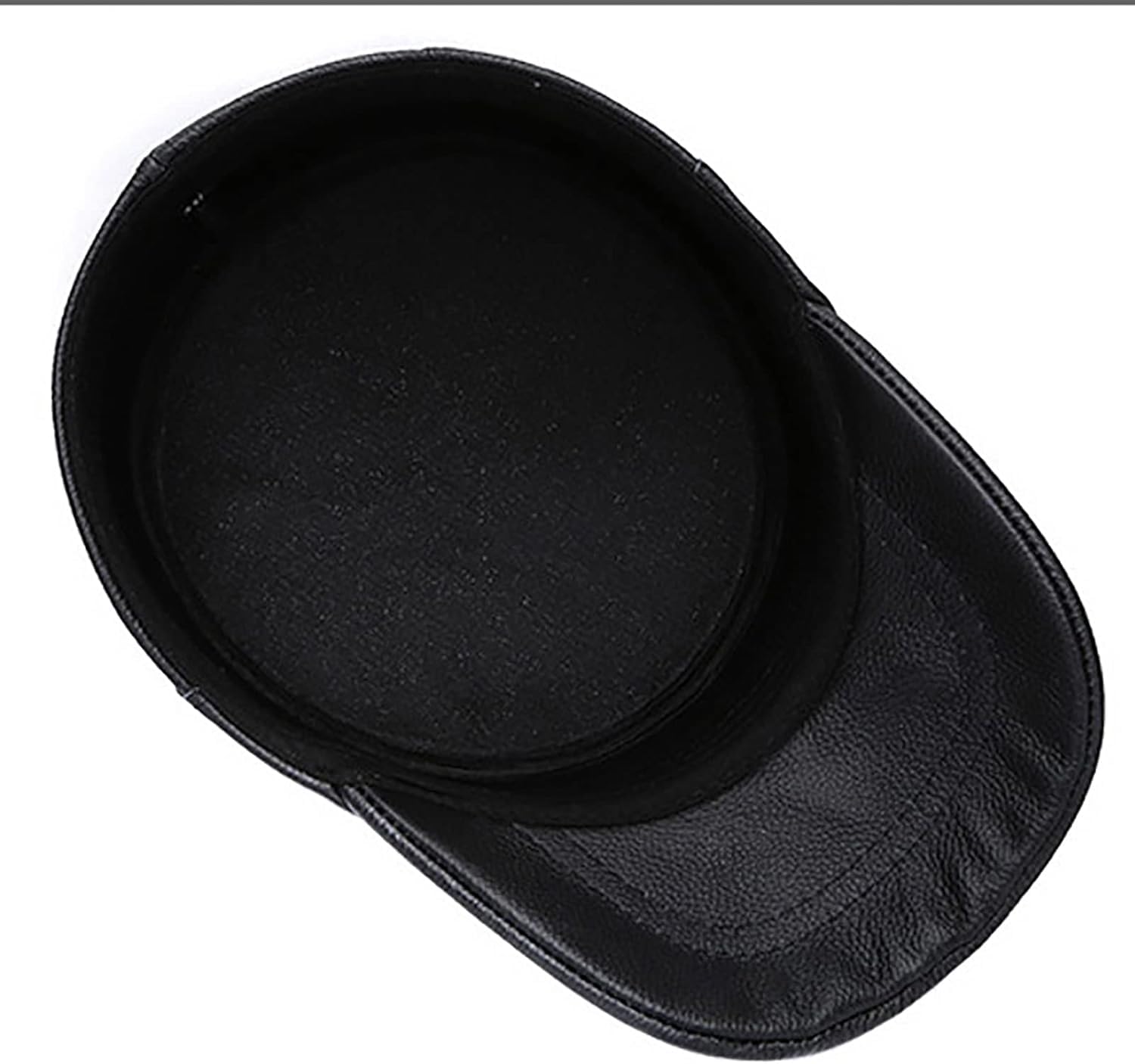 Skórzana Czapka Wojskowa Klasyczna Czapka Wojskowa, Lekkie Sportowe Czapki Z Daszkiem Na świeżym Powietrzu, Vintage Army Hat Płaska Czapka Kadeta Dla Mężczyzn I Kobiet, Black, 55-56
