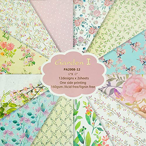 Rancco 48 Sheets Scrapbook Paper Set, Beautiful Sky & Lovely Floral Cardstock Paper Pad, Singe Sided Patterned Paper For Cardmaking/Bouquet/Diy Photo Album, 6X6Inch, 12X12 Inch Decorative Craft Paper #TOP5