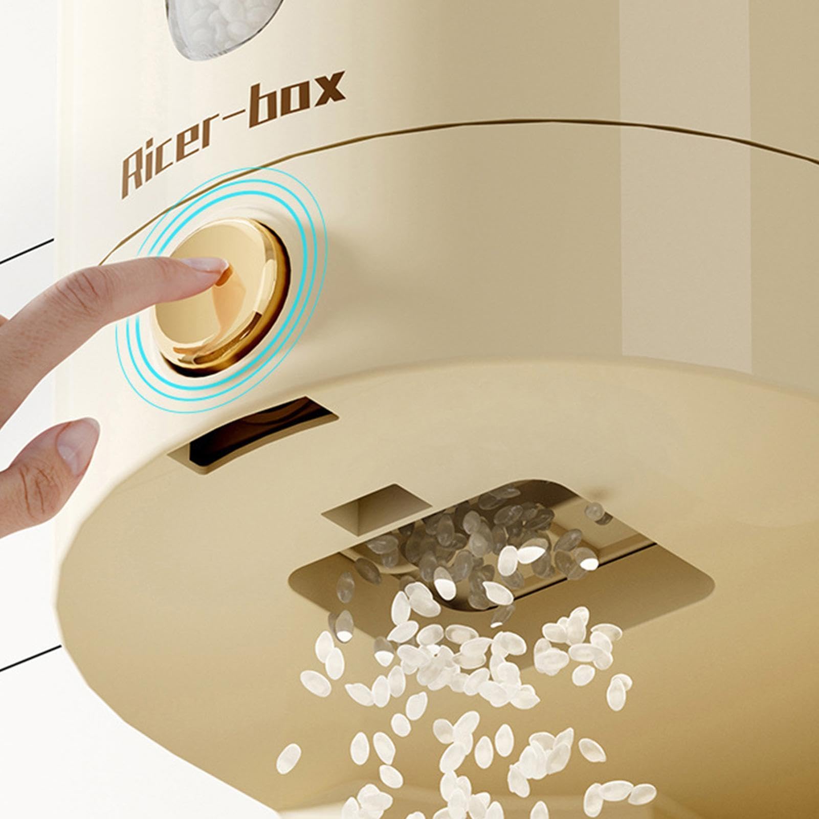 lyanny Contenitore Riso - Dispenser Ermetico Capacità 5 Kg - Con Misurino Incluso Contenitore Per La Conservazione Dei Cereali - Per Casa, Cucina E Piano Di Lavoro Cereali, Avena, Soia, Mais E Cibo