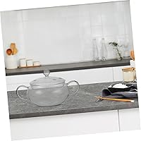 Vista 6 de Hemoton Olla de vidrio para cocinar tetera de vidrio, tetera de calefacción, tazón de comida Ramen, olla de calentamiento de leche, cuenco