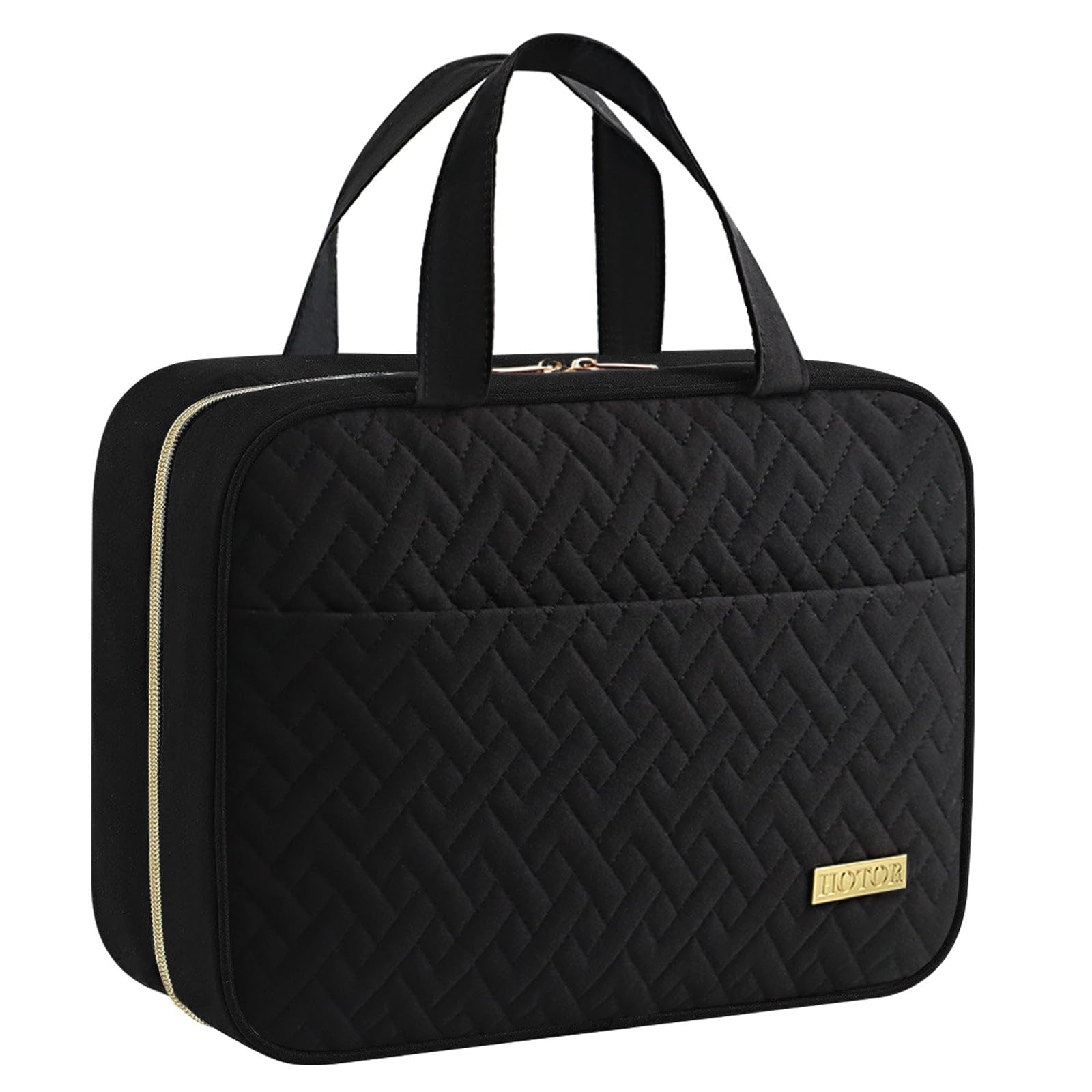 HOTOR Kulturtasche Damen wasserdichte  Kosmetiktasche mit Haken – Geräumige  Kulturbeutel Damen  für Reisen – Groß  Kulturbeutel Zum Aufhängen für  Weekender, 27.1 x 21.1 x 8.1cm, Schwarz